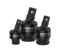 LEXIVON Swivel Socket Set, Impact Universal Joint 1/2" 3/8" and 1/4" U-Joint 360° Rotation Drive Ball Spring Design, can cooperate with Electric Wrench, Ratchet Wrench and Manual Wrench (LX-113)