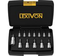 LEXIVON Tamper Proof Torx Bit Socket Set, Premium S2 Alloy Steel | 13-Piece Sec