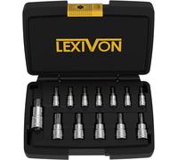 LEXIVON Torx Bit Socket Set, Premium S2 Alloy Steel | 13-Piece Star T8 - T60 Set