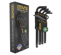 LEXIVON Torx Wrench Set, 9-Piece Premium Star Keys, L-Shaped Long Arm Design, Sizes T10 to T50, Industrial-Grade S2 Alloy Steel (LX-130T)