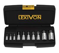 LEXIVON XZN Triple Square Spline Bit Socket Set, Size M4 M5 M6 M8 M10 M12 M14 M16 M18 | Allen Key Socket Multiple Teeth 10 Pcs Set, for Torque Wrench, Ratchet Wrench, Impact Power Drills (LX-145)