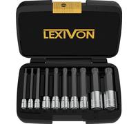 LEXIVON XZN Triple Square Spline Bit Socket Set, Extra Long 4-Inch | 10-Piece European Style M4 - M18, Premium S2 Alloy Steel | Enhanced Storage Case (LX-145L)