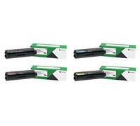 Lexmark CMYK Toner Cartridge for C3210C0, C3210K0, C3210M0, C3210Y0, C3224, C3326, MC3224, MC3224, MC324, MC3326 (Pack of 4)
