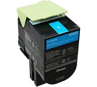 Lexmark 802HC High Yield Toner - Cyan Normal,Black,80C2HC0
