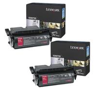 Lexmark T522 Printer Toner Cartridges (2 Pack) -12A6730 Multipack Original