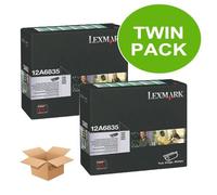 Lexmark T522 Printer Toner Cartridges (2 Pack) -12A6835 Multipack Original