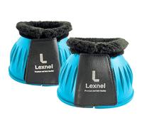 LEXNEL Rubber Horse Bell Boots - Durable Overreach Protection & Secure Hook-and-Loop Closure (Teal, L)