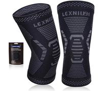 Lexniush 2 Pack Knee Support for Men/Women, Best Knee Brace for Arthritis, Joint Pain, Ligament Injury, Meniscus Tear, ACL, MCL, Tendonitis, Knee Compression Sleeve for Running, Sports(Black, M)
