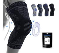 Lexniush Professional Knee Support for Men/Women, Anti Slip Knee Brace Compression Sleeve with Patella Gel Pads & Side Stabilizers for Arthritis,Knee Pain,Meniscus Tear,ACL,Running,Sports Black L