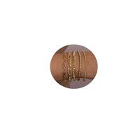 LEXODY Gold Bracelets for Women 14K Gold Herringbone Bracelets Sets Dainty Herringbone Jewelry Stackable Figaro Chain Paperclip Link Chain Cute Anklet Bracelet Pack for Women, L, Metal, no gemstone