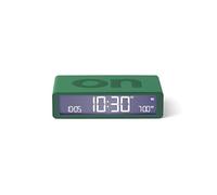 Lexon Flip Classic Digital Alarm Clock with Reversible On/Off Faces, Rechargeable bedside clock with LCD display, Touch Sensor for Snooze & Light function - Green Emerald