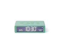 Lexon Flip Classic Digital Alarm Clock with Reversible On/Off Faces, Rechargeable bedside clock with LCD display, Touch Sensor for Snooze & Light function - Mint