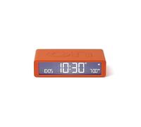 Lexon Flip Classic Luminous Morning Alarm Desk Clock, Reversible with Faces on Off and Snooze Function, LCD Display and Touch Light, Rechargeable by USB-C - Orange