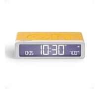 Lexon Flip Classic Pantone Digital Alarm Clock with Reversible On/Off Faces, Rechargeable bedside clock with LCD display, Touch Sensor for Snooze & Light function - Glossy Yellow