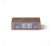 Lexon Flip Mini digital alarm clock, On Off LED clock with Adjustable Brightness, Rechargeable or Mains Powered, Sleek Retro Bedroom Decor Ideal for Alarm Clocks Bedside Use - Soft Gold