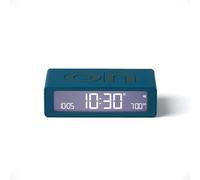 Lexon Flip Mini digital alarm clock, On Off LED clock with Adjustable Brightness, Rechargeable or Mains Powered, Sleek Retro Bedroom Decor Ideal for Alarm Clocks Bedside Use - Duck Blue