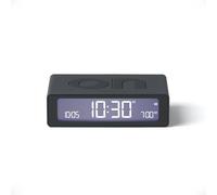 Lexon Flip Mini digital alarm clock, On Off LED clock with Adjustable Brightness, Rechargeable or Mains Powered, Sleek Retro Bedroom Decor Ideal for Alarm Clocks Bedside Use - Dark Grey