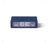 Lexon Flip Mini digital alarm clock, On Off LED clock with Adjustable Brightness, Rechargeable or Mains Powered, Sleek Retro Bedroom Decor Ideal for Alarm Clocks Bedside Use - Dark blue