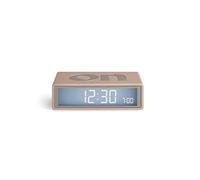 Lexon Flip+ Travel Digital Alarm Clock, Reversible On/Off Faces Small Travel Clock with LCD display & Touch Sensor Light, Battery operated, Rubber - Gold