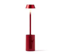 Lexon MIMI Rechargeable Reading Light, Touch Control and 9 LED Colours, Flexible Arm with Clip and Table Stand, Metal Finish - Dark Red
