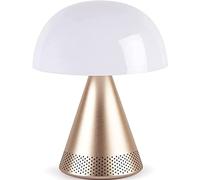 Lexon Mina L Audio 2 in 1 Mushroom Table Lamp and Wireless Bluetooth Speaker, 9 LED Color Mood Lamp for Bedrooms & Living Room & Music Player - Soft Gold