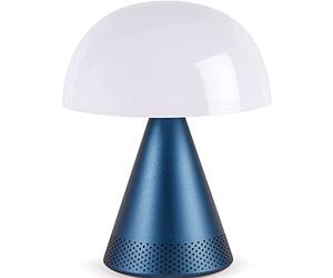 Lexon Mina L Audio 2 in 1 Mushroom Table Lamp and Wireless Bluetooth Speaker, 9 LED Color Mood Lamp for Bedrooms & Living Room & Music Player - Dark Blue