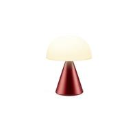 Lexon Mina L Mushroom Lamp - 9 LED Color Table Lamp for Bedrooms, Living Room & Office - Cordless, Rechargeable with 24h Light & Dimmer, Aluminum, Large - Dark Red