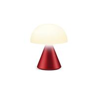 Lexon Mina Small Mushroom Lamp - LED Portable Bedside Light for Bedrooms, Kids & Nursery - Rechargeable with 12h Autonomy & Memory Dimmer, Aluminum - Dark Red