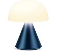 Lexon Mina Small Mushroom Lamp - LED Portable Bedside Light for Bedrooms, Kids & Nursery - Rechargeable with 12h Autonomy & Memory Dimmer, Aluminum - Glossy White