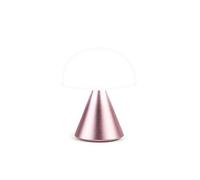 Lexon Mina Small Mushroom Lamp - LED Portable Bedside Light for Bedrooms, Kids & Nursery - Rechargeable with 12h Autonomy & Memory Dimmer, Aluminum - Pink