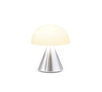 Lexon Mina Small Mushroom Lamp - LED Portable Bedside Light for Bedrooms, Kids & Nursery - Rechargeable with 12h Autonomy & Memory Dimmer, Aluminum - Alu Poli
