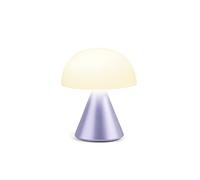 Lexon Mina Small Mushroom Lamp - LED Portable Bedside Light for Bedrooms, Kids & Nursery - Rechargeable with 12h Autonomy & Memory Dimmer, Aluminum - Light Lilac