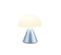 Lexon Mina Small Mushroom Lamp - LED Portable Bedside Light for Bedrooms, Kids & Nursery - Rechargeable with 12h Autonomy & Memory Dimmer, Aluminum - Light Blue
