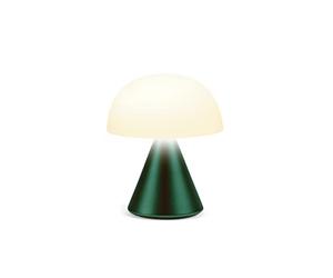 Lexon Mina Small Mushroom Lamp - LED Portable Bedside Light for Bedrooms, Kids & Nursery - Rechargeable with 12h Autonomy & Memory Dimmer, Aluminum - Dark Green