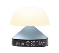 Lexon MINA Sunrise Luminous Morning Alarm Clock, Dawn and Dusk Simulator, 5 Natural Sounds LED Bedside Lamp Night Light and Light Therapy - Light Blue