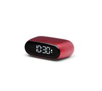 Lexon Minut Mini Compact Alarm Clock with VA LCD Screen, Touch Control, Snooze Function and Backlight, Rechargeable Battery, Aluminium Finish (Aluminium Polished)