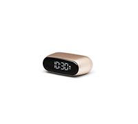 Lexon Minut Mini Compact Alarm Clock with VA LCD Screen, Touch Control, Snooze Function and Backlight, Rechargeable Battery, Aluminium Finish (Blue)