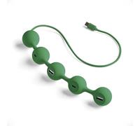 LEXON Peas HUB-C USB Hub with 2 USB-A and 2 USB-C Ports, Multiport USB extender for MacBook, Ultrabooks and Tablets, USB C to USB Adaptor, Supports Charging and Data Transfer - Dark Green