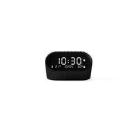 Lexon Ray Alarm Clock with Indoor Thermometer & Hygrometer - Tilt to Activate Alarm Technology - Snooze Function & Choice of Alarm Melodies (Black)