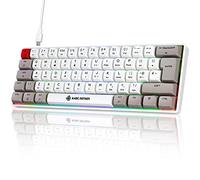 LexonElec 60% Mechanical Keyboard, Dye Sublimation PBT XDA Spherical Keycap, 62 Key Ultra-Compact TKL Gaming Keyboard, N-Key Rollover RGB Backlit Keyboard for Windows Mac PC Gamers(White,Blue Switch)