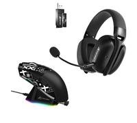 LexonElec ATTACK SHARK L80PRO Wireless Gaming Headset and X11 Wireless Gaming mouse with RGB Magnetic Charging Dock, Wired/2.4G/BT, 22K DPI for PC/Mac