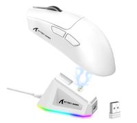 LexonElec ATTACK SHARK X11 Wireless Gaming Mouse with RGB Charging Dock | PixArt PAW3311 Sensor, Lightweight 59g Tri-Mode Gaming Mouse, Wired/2.4G/BT, Up to 22K DPI for PC/Mac-White