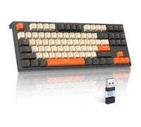 LexonElec M88 Wireless Mechanical Keyboard, 87 Keys QWERTY Layout | TKL Hot Swappable Keyboard, BT/2.4Ghz Dual Mode 2-in-1 Receiver,Retro PBT Keycaps, Linear Red Switch for PC/Tablet - Twilight