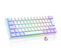 LexonElec Magic-Refiner MK21 PRO 60% UK layout Mechanical Gaming Keyboard-RGB Backlit, Mini 62 Keys Gaming Keyboard with Detachable Cable, PBT Key Caps, Hot swap, Wired Keyboards (Purple White Blue)