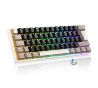 LexonElec Magic-Refiner MK21 PRO 60% UK layout Mechanical Gaming Keyboard-RGB Backlit, Mini 62 Keys Gaming Keyboard with Detachable Cable, PBT Key Caps, Hot swap, Wired Keyboards (Milkshake-B)