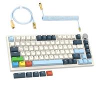 LexonElec x ATTACK SHARK K85 Magnetic Switch Mechanical Keyboard, Rapid Trigger, Cloud Driver, LIGHTSYNC RGB Backlit, TKL Gasket 75% Gaming Keyboard with Knob Control & Coiled Cable for Win/Mac - Blue
