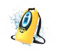 LexonElec ZTARX Waterproof Dry Bag, 10L Roll Top Dry Sack with Solar Charging & Bluetooth Speaker & LED Light, Floating Backpack Keep Things Dry for Kayaking, Climbing, Camping, Seaside - Yellow