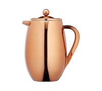 KitchenCraft Le'Xpress 8-Cup Insulated Metal Cafetière, 1 Litre (1.75 Pints) - Copper Finish