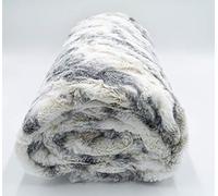 Lex's Linens Opulence Premium Faux Fur Throws (Marble Wolf, 130 x 180 cm)