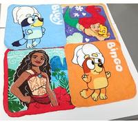 Lex's Linens Princess/Spidey Magic Face Cloths/Peppa/Paw Patrol Cloth/ (Moana, Mermaid, Blue & Bingo 4 Pack)